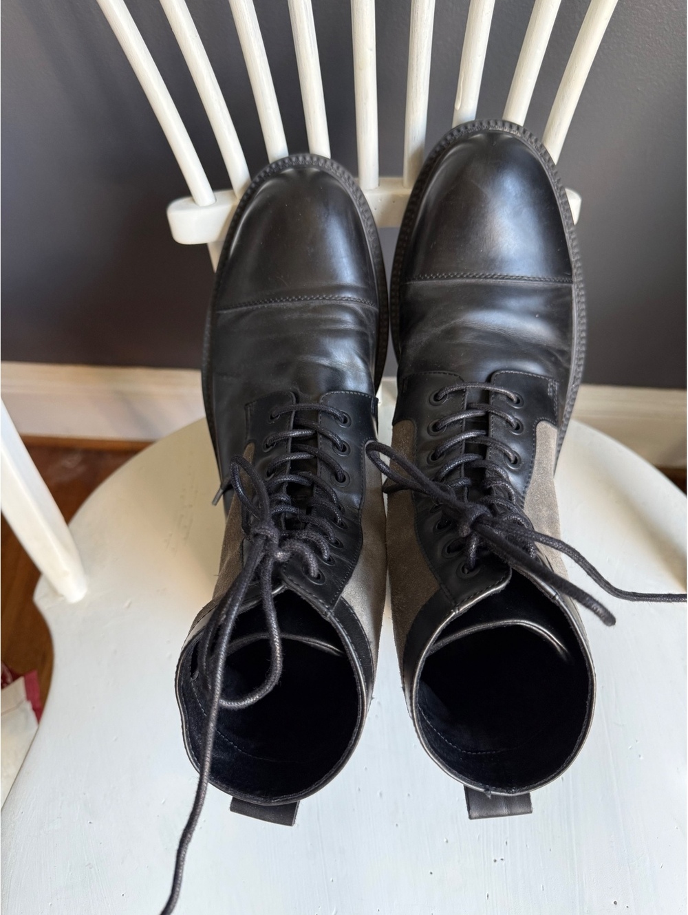Kenneth Cole Reaction Men's Two-Tone Leather and Suede Combat Boots